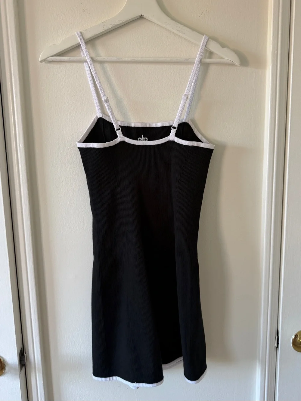 ALO *NWOT* Black / White Highline Ribbed Sweater Knit Dress - Picture 4 of 9